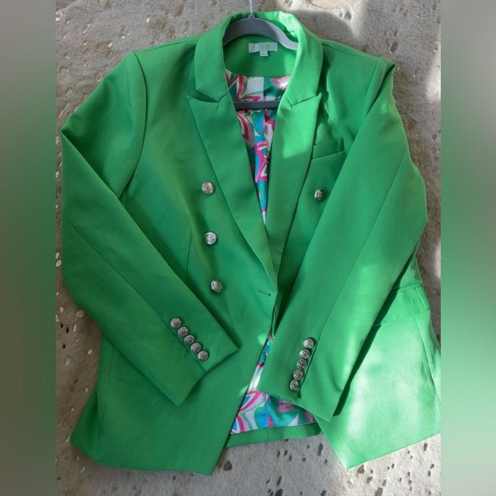 Jade Green Winnie Double-Breasted Blazer L - Picture 7 of 10